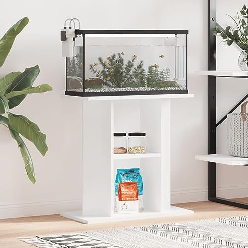 LAPOOH Aquariumständer Weiß 60x30x60 cm Holzwerkstoff, Aquarium Unterschrank, Aquarium Schrank, Aquariumschrank, Aquarium Tisch, Aquarium Stands