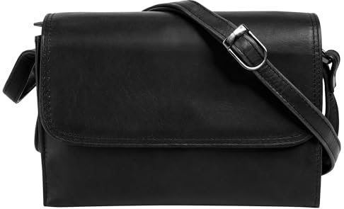 Cluty Umhängetasche echt Leder Damen | Handtasche aus Rindsleder, Crossbody Bag mit Magnetverschluss, Mini Messenger Bag mit Innenfächern | 022070
