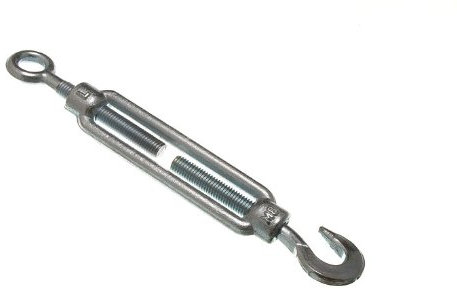 1 X 12mm BZP Steel Chain Link Wire Strainer Turnbuckle Hook