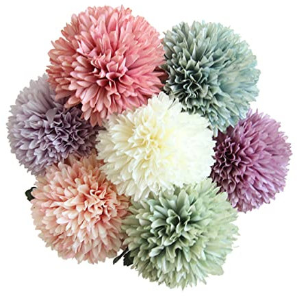 Amosfun 7st Simulation Löwenzahnblüte Löwenzahn-blütenkugel Chrysanthemenkugelblumen Künstliche Für Zu Hause Hortensien Regenbogen-Kissen Blumen Halten Hochzeit