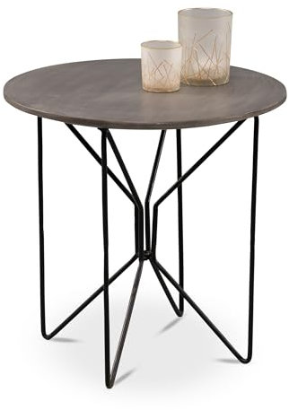 möbelando Beistelltisch >Faber 1< in Silber matt/schwarz - 52x50 (HxD)