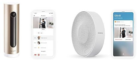 Netatmo Caméra de Surveillance Intérieure Intelligente avec Support Mural & Sirène Intérieure Intelligente, sans Fil, Wi-FI, 110 DB, Activation/désactivation Automatique