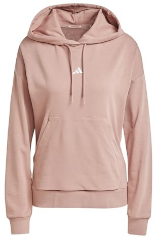 adidas Damen Essentials SMALL Logo French Terry Hoodie, warm Clay/White, XS