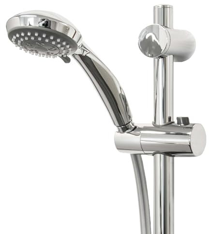 tecuro Brauseset Komfort-70 - mit 3 Funktionen Handbrause, Brauseschlauch 160 cm, Wandstange 70 cm