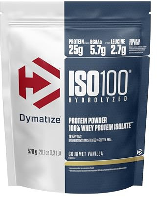 Dymatize ISO 100 Hydrolyzed Gourmet Vanilla 570g - Whey Protein Hydrolysate + Isolat Pulver