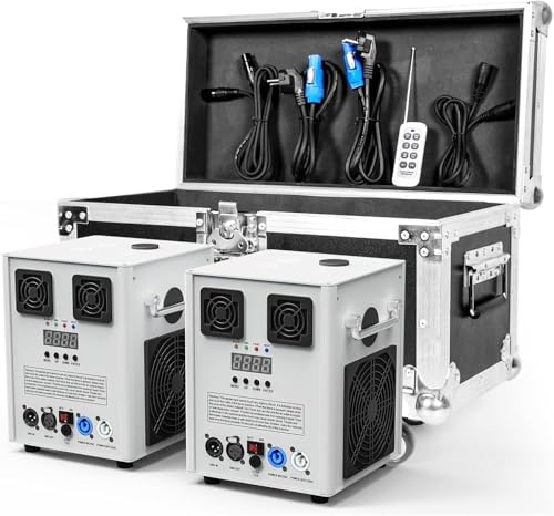 Pyrotechnikmaschinen, 2PC 700W DMX Cold Spark Maschine mit Flightcase, Fernsteuerung für Halloween Weihnachten Hochzeiten Sportveranstaltungen