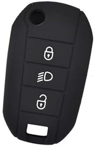 MUEOSI 3 Button Car Key Fob, for Peugeot, 3008 208 308 508 408 2008 307 4008 2016 2017 2018 Silicone Remote Shell Cover Case Skin Holder car key shell