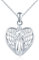 Cœur Ailes D'ange Collier Photo Femme Filles Argent 925 Vierge Marie Pendentif Porte Photo avec Zircon Personnalisé Médaillon Collier Amulette Bijoux Cadeau pour Maman Copine Epouse Fille Argent