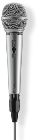 Hama Mikrofon (dynamisches Mikrofon, Mikrofon mit 3m Kabel, 3,55mm/6,35mm Klinke, XLR Stecker zum Abnehmen des Kabels, ideal als Karaoke Mikrofon, für Vorträge, Veranstaltungen, EIN-/Aus-Schalter)