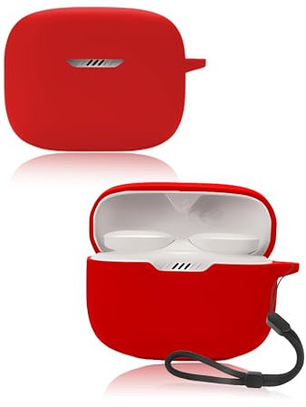 Protective cover for JBL Tune 230 NC TWS True Wireless In-Ear Headphones,Soft Silicone Case with lanyard - Skin-friendly & Durable,Red