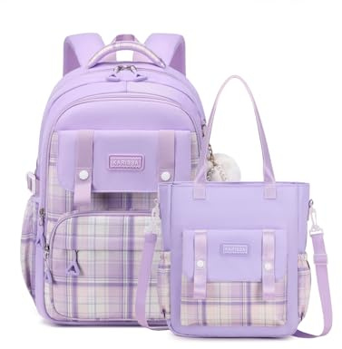 Tanou Rucksack Schule Mädchen Teenager für Schule Reisen, 26L, Lila
