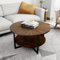 PADMA HOUSE Solid Holz Couchtisch mit Metall Beine, Modern Industrail Center Tisch mit offenem Regal Cocktail Teetisch für Wohnzimmer Schlafzimmer 85 D x 45,3 H, einfache Montage Round Coffee Tables