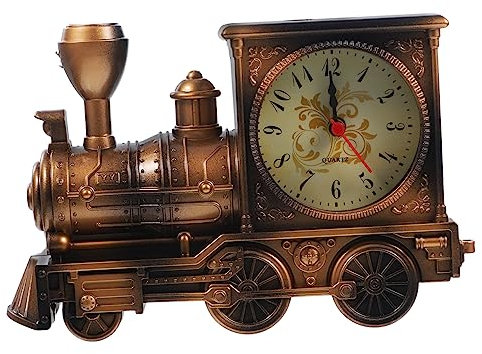 MAGICLULU Kreative Eisenbahn-Lokomotiv-weckuhr Aus Abs Lustiges Design Leicht Tischdeko Für Schlafzimmer Und Kinderzimmer Funktionaler Wecker Geschenkidee
