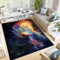 JEDTAKCT Fantasienebel Teppich Waschbare 120X180Cm Geheimnisvoller Weltraum Deko – Großer Teppich Kurzflor, Weich rutschfest, Wohnzimmer Teppiche, Bettvorleger Für Schlafzimmer Kinderzimmer Orange