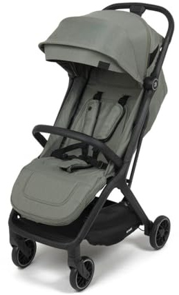 Amaati Perla Compact Lightweight Stroller, Travel Buggy, Easy Folding, Multi-Position Backrest INC Raincover from Birth to 22kg (Sage Green)