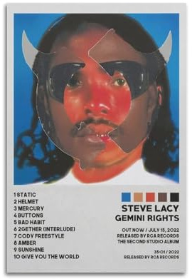 FDRPMHC Steve Lacy Poster auf Leinwand, Wandkunst, Dekoration, Wohnzimmer, modern, Familienschlafzimmer, 30 x 45 cm, ungerahmter Stil