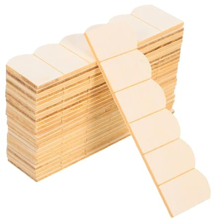 FRCOLOR 48 Stück Maßstab Naturbelassene Unbemalte Puppenhaus Dachplatten für DIY Modellbau Robuste Miniatur Dachdecker Fliesen für Garten und Bastelprojekte