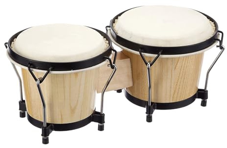 Holzbongos - Schlaginstrument für Kinder | Holzkonstruktion mit 15,2 cm und 17,8 cm Trommeln, pädagogisches Musikwerkzeug, lustiges Lernzubehör für Erwachsene und Kinder