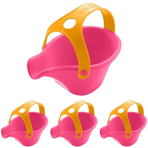 HABA Kleinkind-Gießkanne – Gießspielzeug für Garten, Sandkasten & Strand – Robust, handlich & langlebig, Kinder-Gießkanne in Himbeer-Pink – 2013029001 (Packung mit 4)