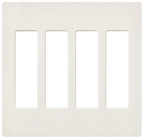 Lutron Claro 4 Gang Decorator/Rocker Wallplate, Satin, Biscuit (1-Pack) | SC-4-BI