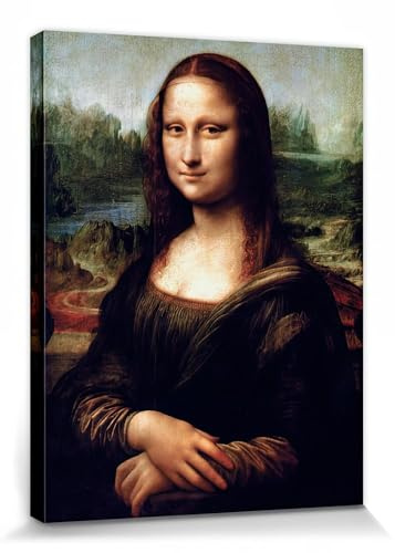 1art1 Leonardo Da Vinci Poster Mona Lisa Bilder Leinwand-Bild Auf Keilrahmen | XXL-Wandbild Poster Kunstdruck Als Leinwandbild 40x30 cm
