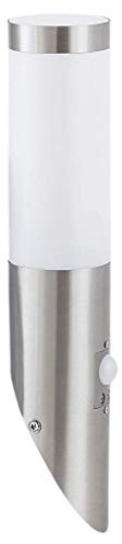 RABALUX 8266 A++ to E, Inox Torch Wandleuchte, Metall, 60 W, E27, edelstahl/weiß, 18 x 7.6 x 38 cm