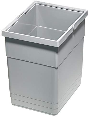 eins2vier Abfallsammler Höhe: 275 mm Volumen 13,5 Liter 210 x 280 mm alugrau 5136.11 Abfalleimer Mülleimer von SOTECH