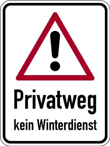 Schild Alu Privatweg Kein Winterdienst 400x300mm
