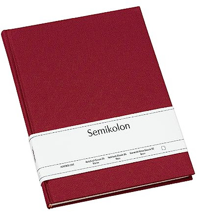Semikolon 351282 - Notizbuch Classic B5 blanko - 176 Seiten, cremeweißes Papier - Lesezeichen - burgundy dunkel-rot
