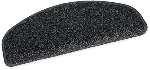YPSILON Hochwertige Stufenmatten Velours Madrid halbrund 50x20cm (anthrazit)