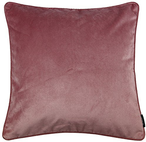 McAlister Textiles Matter Samt | Kissenbezug für Sofakissen in Altrosa | 43 x 43cm | erhältlich in 25 Farben | griffester Samt edel paspeliert | Kissenhülle für Samtkissen