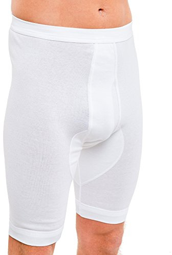HERMKO 3980 Herren knielanger Slip mit Eingriff und Weichbund, Schlüpfer mit hohem Leib aus 100% Bio-Baumwolle