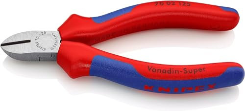 KNIPEX 70 02 125 Tronchese laterale per meccanica bonderizzata nera rivestiti in materiale bicomponente 125 mm, multicolore