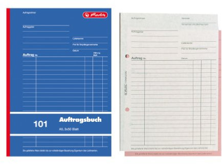 Herlitz 880518 Auftragsbuch A5 101 3x50 Blatt