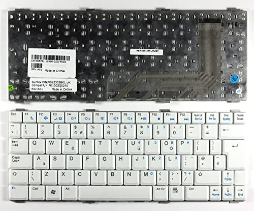 Power4Laptops UK Layout White Replacement Laptop Keyboard Compatible With Dell Vostro 1200