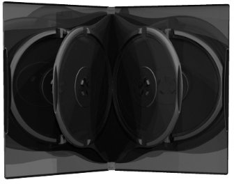 10 DVD CD Hüllen 6fach 6er-DVD-Box 21mm schwarz