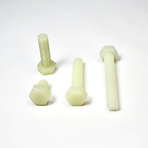 ajile - 20 pièces - Vis boulon hexagonale nylon diam. M6 clef de 10 mm | longueur L = 40 mm plastique polyamide PA6.6 isolant