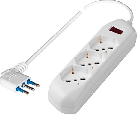 MULTIPLA MULTISIZE 3 PRESE PLURISTANDARD SPINA 10A BIANCA