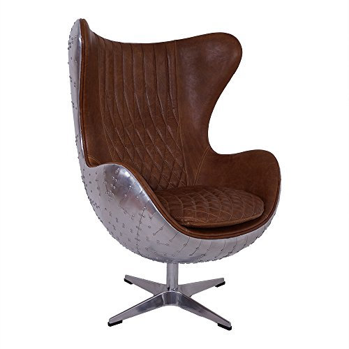 Design Schalensessel Saltum Whisky Vintage Leder Aluminium Echtleder
