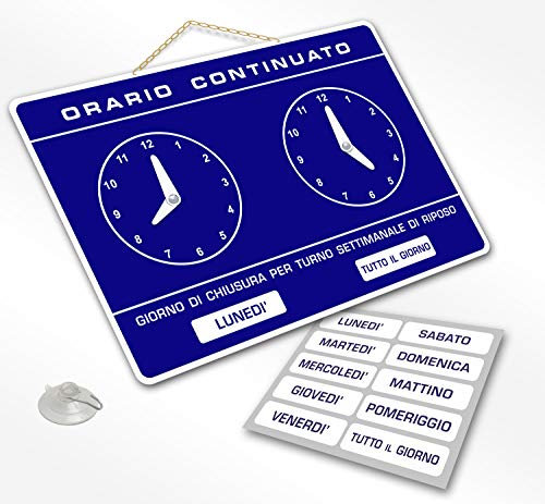 Politarghe Pancarte avec horaires d'ouverture réglables pour magasin, bureau, laboratoire ou bar, bleu