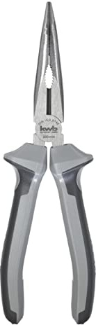 kwb Profi Flachrund-Zange/Flach-Zange 200 mm 382620 nach DIN ISO 5745 45° gebogene Form, Schneidkanten induktiv gehärtet