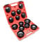 Kit Coiffes filtre à huile 14 pcs. Clés de filtre à huile Adaptateur inclus dans une boite à outil