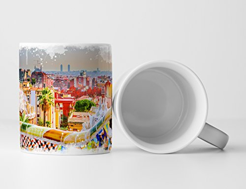 Eau Zone Fotokunst Tasse Geschenk Park Guell – Gemälde
