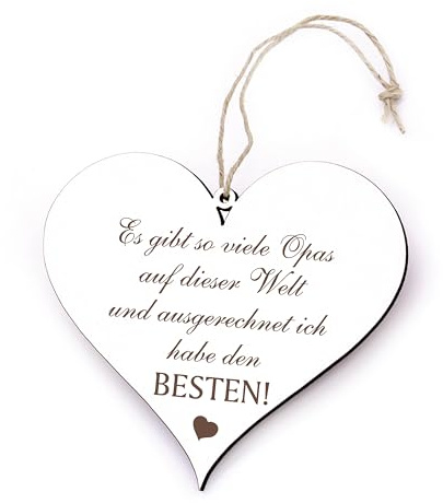 Dekolando Geschenk Opa Herz - Es gibt so viele Opas ... Ich habe den Besten - 12cm x 13cm Geschenke Deko Opi Männer Bester Großvater Grossvater