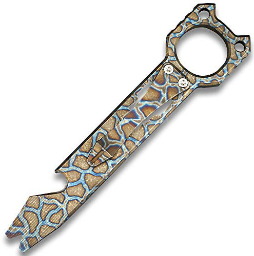 Twosun TS143 Flaschenöffner mit Taschenclip, Titan, EDC