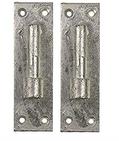 Merriway BH06856 (2 Pcs) Gate Hinge Brackets 13mm Pin Heavy Duty Wrought Iron Galvanised - Pack of 2 Pieces