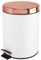 mDesign Pedal Bin — Metal Waste Bin with Pedal, Lid and Plastic Bucket Insert — Perfect for Bathroom, Kitchen, and Office — Household Rubbish Bin with Ergonomic Design — White/Rose Gold