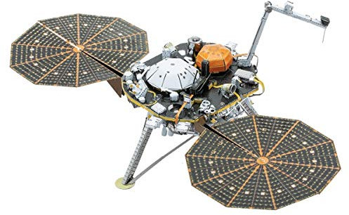 Fascinations Metal Earth MMS193 502521 InSight Mars Lander, lasergeschnittener 3D-Konstruktionsbausatz, Modellbausatz, Metall Puzzle, 3D Metall Modell, 2 Metallplatinen, ab 14 Jahren