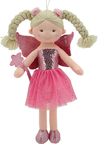 Sweety Toys 11841 Stoffpuppe Fee Plüschtier Prinzessin 60 cm pink