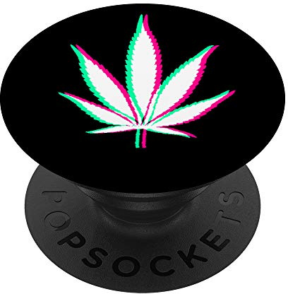 PopSockets Hanfblatt Gras Kiffen Cannabis THC Cooles Marihuana Geschenk PopSockets PopGrip: Ausziehbarer Sockel und Griff für Handys/Tablets mit Tauschbarem Top